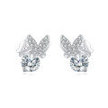 wholesale 925 Sterling Silver Elegant Butterfly Moissanite Earrings In Silver Studs-0-4