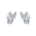 wholesale 925 Sterling Silver Elegant Butterfly Moissanite Earrings In Silver Studs-0-0