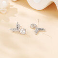 wholesale 925 Sterling Silver Sparkling Moissanite Silver Earrings: Elegant Cross Design With Drop Accent-0-1