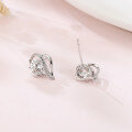 wholesale 925 Sterling Silver Elegant Heart-shaped Moissanite Earrings-0-1