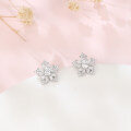 wholesale 925 Sterling Silver Elegant Snowflake Moissanite Earrings-0-4