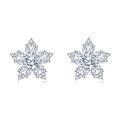 wholesale 925 Sterling Silver Elegant Snowflake Moissanite Earrings-0-1