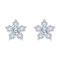 wholesale 925 Sterling Silver Elegant Snowflake Moissanite Earrings-0-0