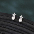 wholesale 925 Sterling Silver Elegant Floral Moissanite Stud Earrings-0-4