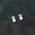 wholesale 925 Sterling Silver Elegant Floral Moissanite Stud Earrings-0-3