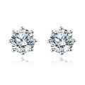 wholesale 925 Sterling Silver Elegant Silver Moissanite Stud Earrings On White Marble Display-0-4