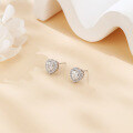 wholesale 925 Sterling Silver Elegant Sparkling Heart-shaped Moissanite Earrings-0-1