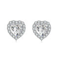 wholesale 925 Sterling Silver Elegant Sparkling Heart-shaped Moissanite Earrings-0-4