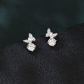 wholesale 925 Sterling Silver Butterfly Moissanite Earrings In Sterling Silver-0-4