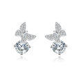 wholesale 925 Sterling Silver Butterfly Moissanite Earrings In Sterling Silver-0-0