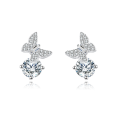 wholesale 925 Sterling Silver Butterfly Moissanite Earrings In Sterling Silver-0-5