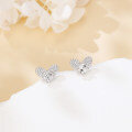 wholesale 925 Sterling Silver Sparkling Heart-shaped Moissanite Stud Earrings-0-4