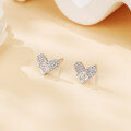 wholesale 925 Sterling Silver Sparkling Heart-shaped Moissanite Stud Earrings-0-1