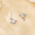 wholesale 925 Sterling Silver Elegant Star Charm Moissanite Earrings In Silver Setting-0-5