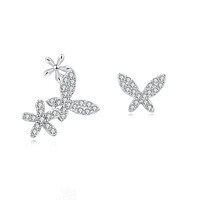 wholesale 925 Sterling Silver Elegant Dragonfly & Butterfly Earrings In Sterling Silver With Cubic Zirconia Accents-undefined