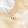wholesale 925 Sterling Silver Elegant Pearl Necklace With Silver Chain And Modern Circular Pendant Design-0-5
