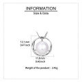 wholesale 925 Sterling Silver Elegant Pearl Necklace With Silver Chain And Modern Circular Pendant Design-0-3