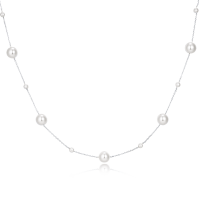 wholesale 925 Sterling Silver Asymmetric Pearl Necklace In Sterling Silver: Modern Elegance Redefined-style