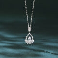 wholesale 925 Sterling Silver Elegant Pear-shaped Zircon Pendant Necklace In Plated with White Gold-0-5