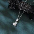 wholesale 925 Sterling Silver Elegant Pear-shaped Zircon Pendant Necklace In Plated with White Gold-0-4