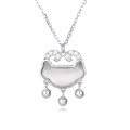 wholesale 925 Sterling Silver Elegant Silver Cloud Pendant Necklace With Zircon Accents And Dangling Spheres-0-1