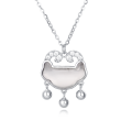 wholesale 925 Sterling Silver Elegant Silver Cloud Pendant Necklace With Zircon Accents And Dangling Spheres-0-0