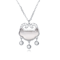 wholesale 925 Sterling Silver Elegant Silver Cloud Pendant Necklace With Zircon Accents And Dangling Spheres-style