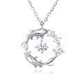 wholesale 925 Sterling Silver Eternal Grace: Dolphin Zircon Pendant Necklace-0-1