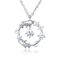 wholesale 925 Sterling Silver Eternal Grace: Dolphin Zircon Pendant Necklace-style