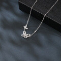 wholesale 925 Sterling Silver Sparkling Zircon Butterfly Pendant Necklace-0-4