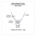 wholesale 925 Sterling Silver Sparkling Zircon Butterfly Pendant Necklace-0-3
