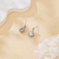 wholesale 925 Sterling Silver Plated with White Gold Moissanite Halo Drop Earrings With Radiant Center Stones-0-1