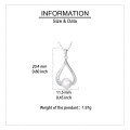 wholesale 925 Sterling Silver Elegant Pearl & Zircon Teardrop Pendant Necklace In Sterling Silver-0-3