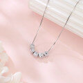wholesale 925 Sterling Silver **zircon-encrusted Heart-shaped Pendant Necklace**-0-4