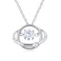 wholesale 925 Sterling Silver Elegant Zircon Pendant With Interlocking Rings And Sparkling Accents – Timeless Jewelry Piece-0-1