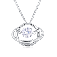 wholesale 925 Sterling Silver Elegant Zircon Pendant With Interlocking Rings And Sparkling Accents – Timeless Jewelry Piece-style