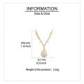 wholesale 925 Sterling Silver Elegant Plated With Gold Necklace With Teardrop Zircon Pendant And Sparkling Chain Accents-0-2