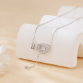 wholesale 925 Sterling Silver Elegant Silver Heart Moissanite Necklace With Brand Initials-0-5
