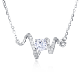 wholesale 925 Sterling Silver Elegant Moissanite Necklace With Love Pendant: Timeless Elegance In Every Sparkle-0-0