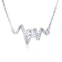 wholesale 925 Sterling Silver Elegant Moissanite Necklace With Love Pendant: Timeless Elegance In Every Sparkle-style