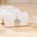 wholesale 925 Sterling Silver Elegant Moissanite Floral Pendant Necklace With Dangling Spheres-0-4