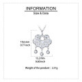 wholesale 925 Sterling Silver Elegant Moissanite Floral Pendant Necklace With Dangling Spheres-0-3