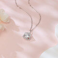 wholesale 925 Sterling Silver Elegant Moissanite Pendant Necklace: Timeless Luxury In Geometric Design-0-4