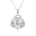 wholesale 925 Sterling Silver Elegant Moissanite Pendant Necklace: Timeless Luxury In Geometric Design-0-1