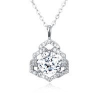 wholesale 925 Sterling Silver Elegant Moissanite Pendant Necklace: Timeless Luxury In Geometric Design-style