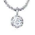 wholesale 925 Sterling Silver Elegant Moissanite Solitaire Pendant Necklace: Timeless Elegance In Plated with White Gold-0-0
