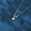 wholesale 925 Sterling Silver Elegant Silver Heart Moissanite Necklace With Sparkling Accents-0-4