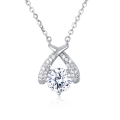 wholesale 925 Sterling Silver Elegant Moissanite Pendant Necklace In Plated with White Gold – Timeless Luxury Jewelry-0-0