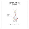 wholesale 925 Sterling Silver Rose Gold Moissanite Pendant Necklace With Pearl Cone Charm-0-3