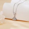 wholesale 925 Sterling Silver Elegant Moissanite Fan Pendant Necklace With Cascading Sparkles-0-4